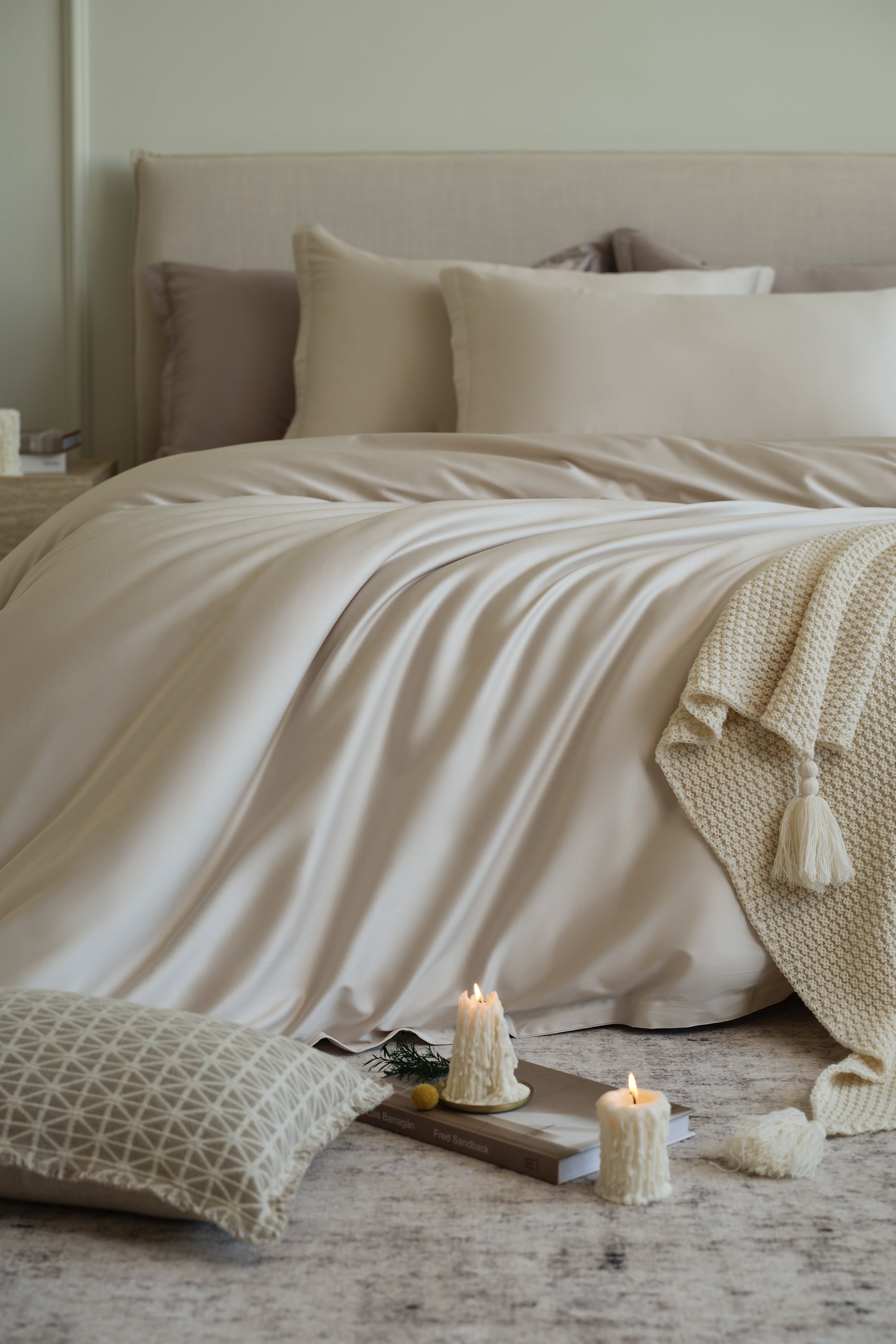 Mauve Giza94 Egyptian cotton flat sheet - 500 thread count