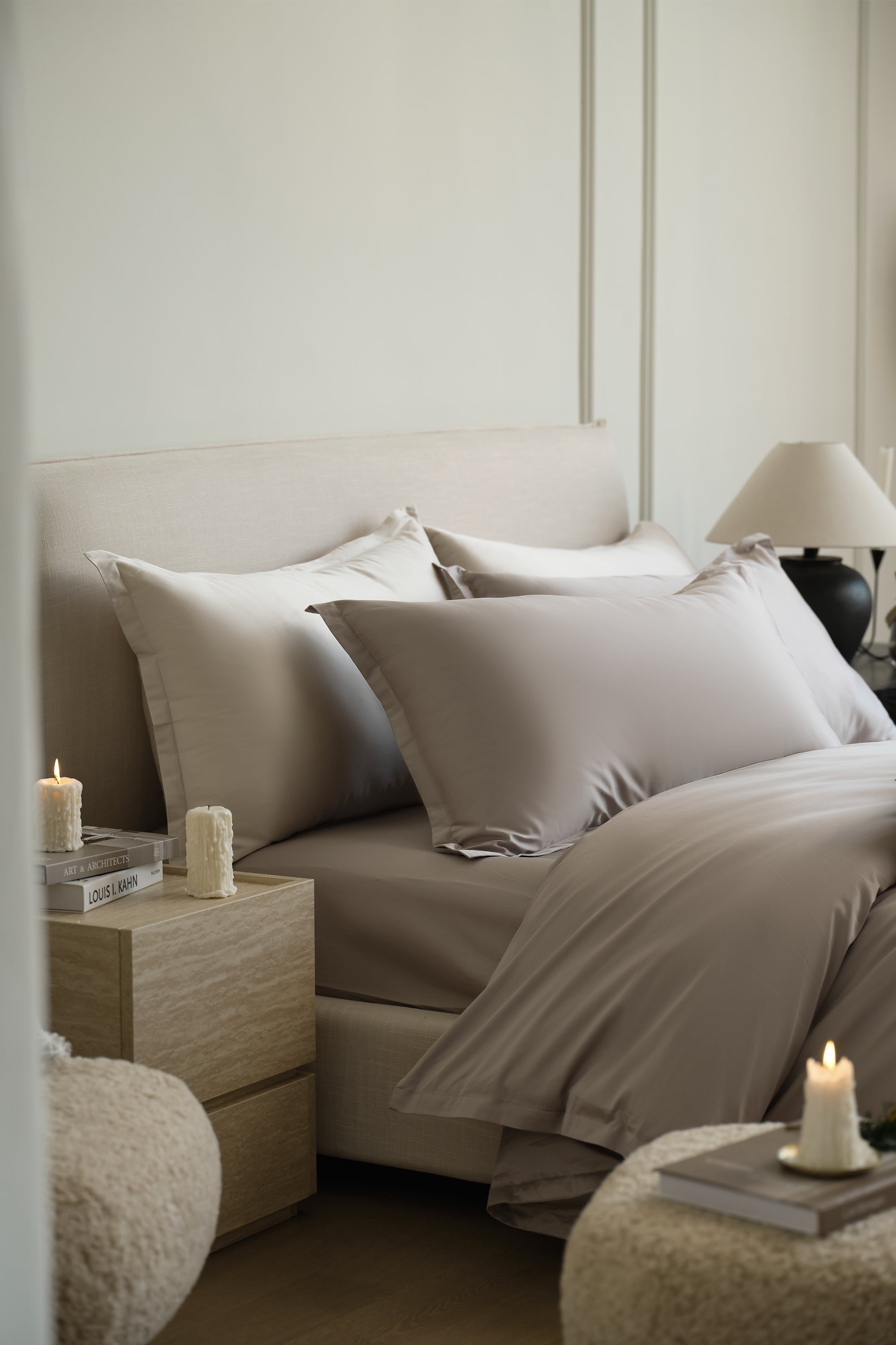 Grey Giza94 Egyptian cotton flat sheet - 500TC sateen