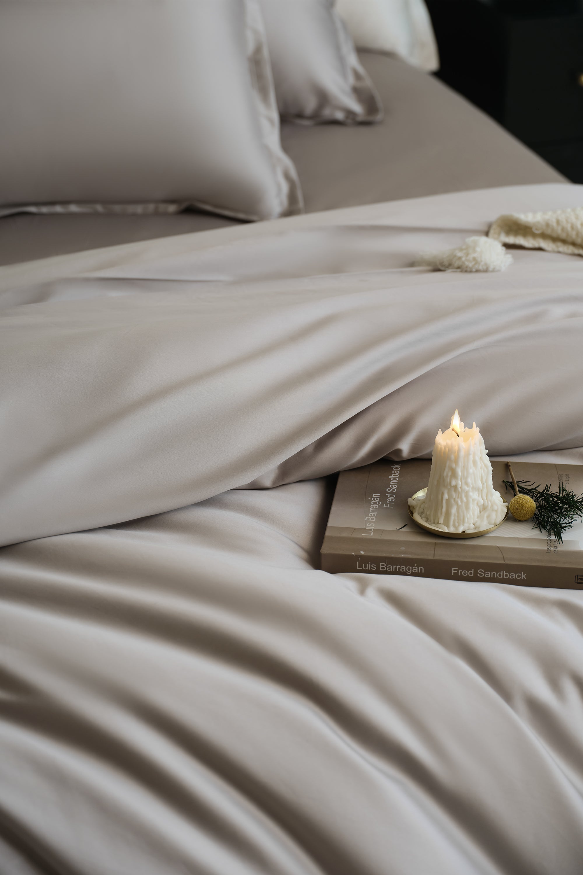 Egyptian cotton flat sheet grey - smooth sateen weave