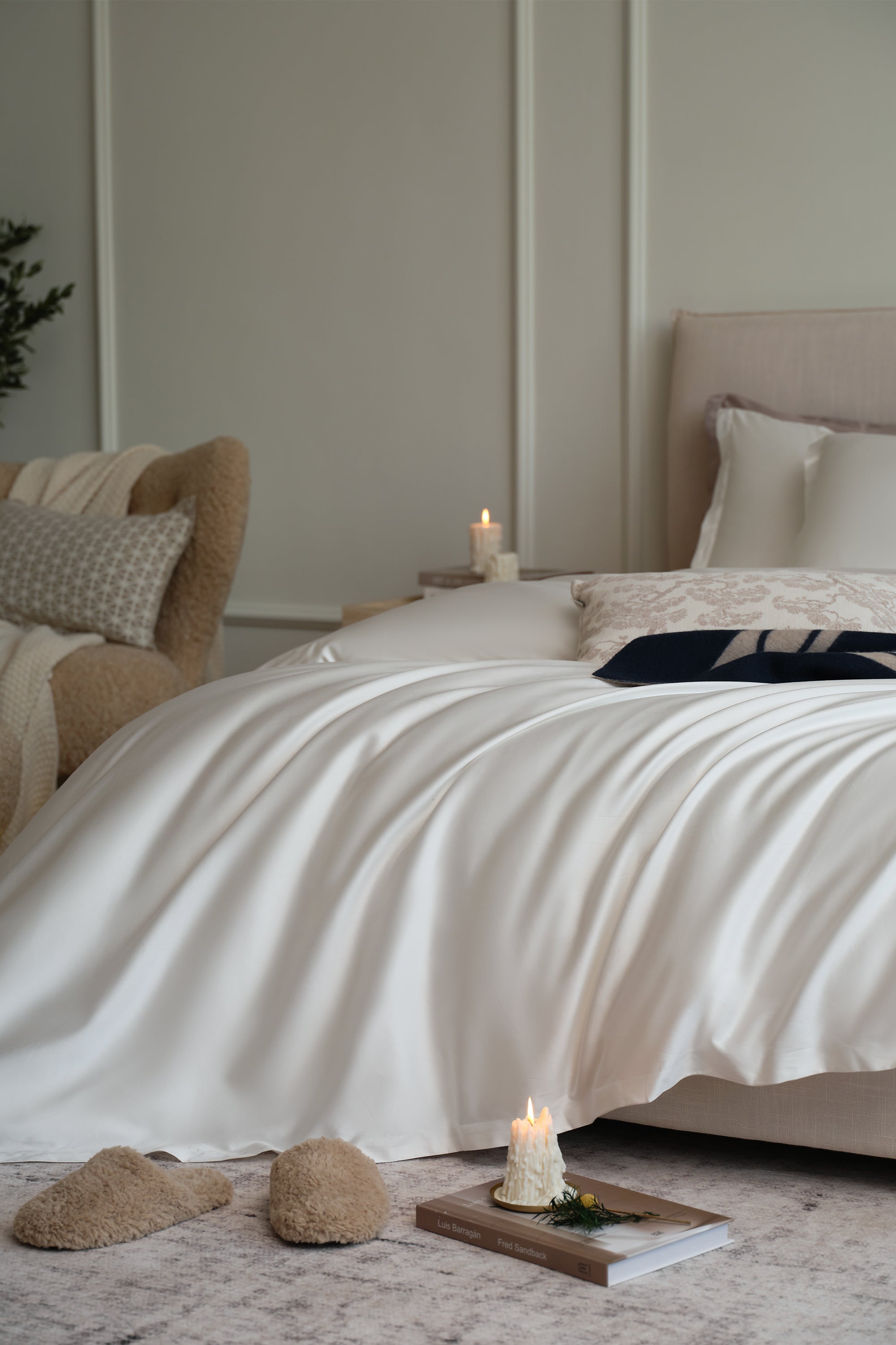 White Egyptian cotton pillowcases - temperature regulating