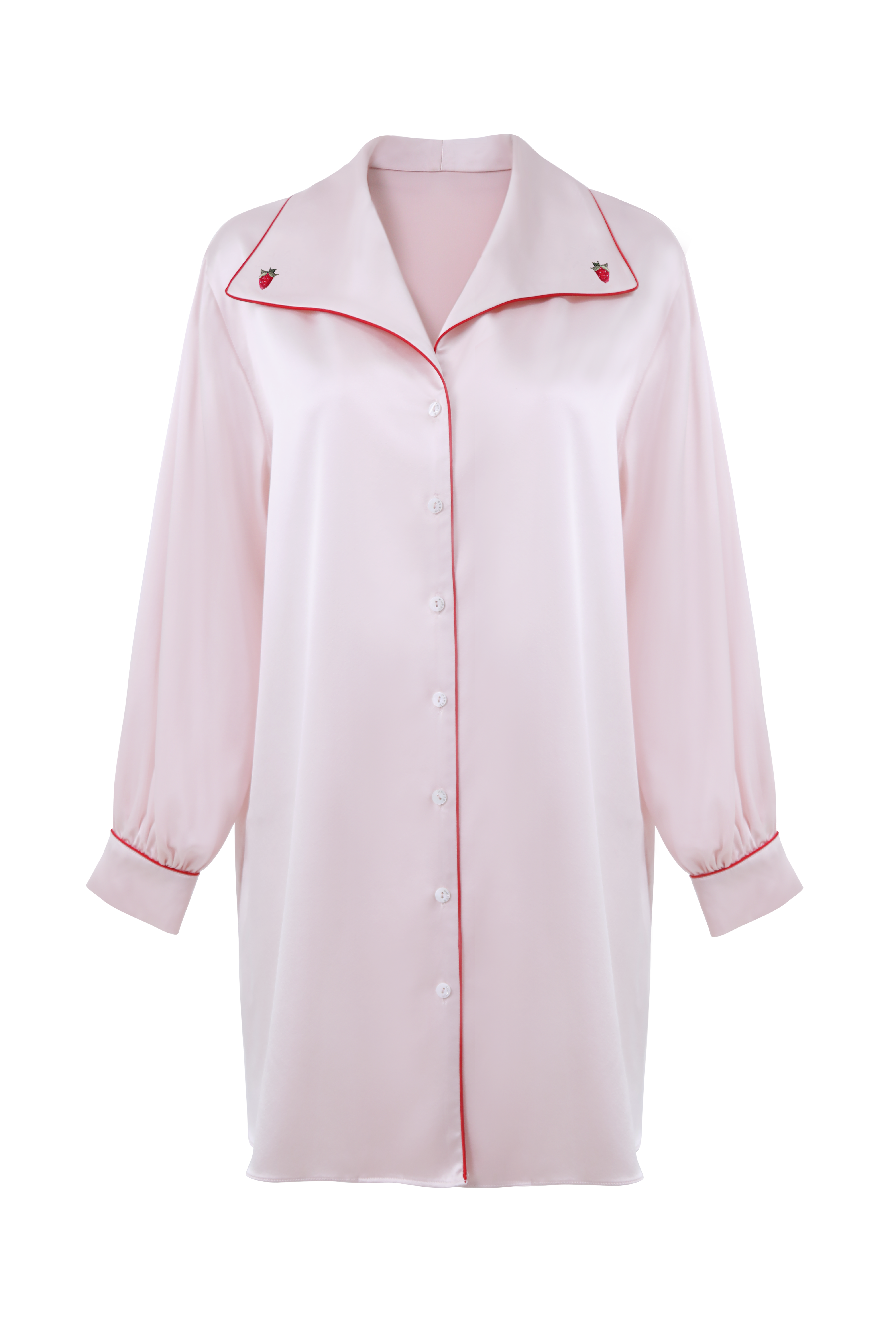 Lume  - 22 mm embroidery silk shirt dress