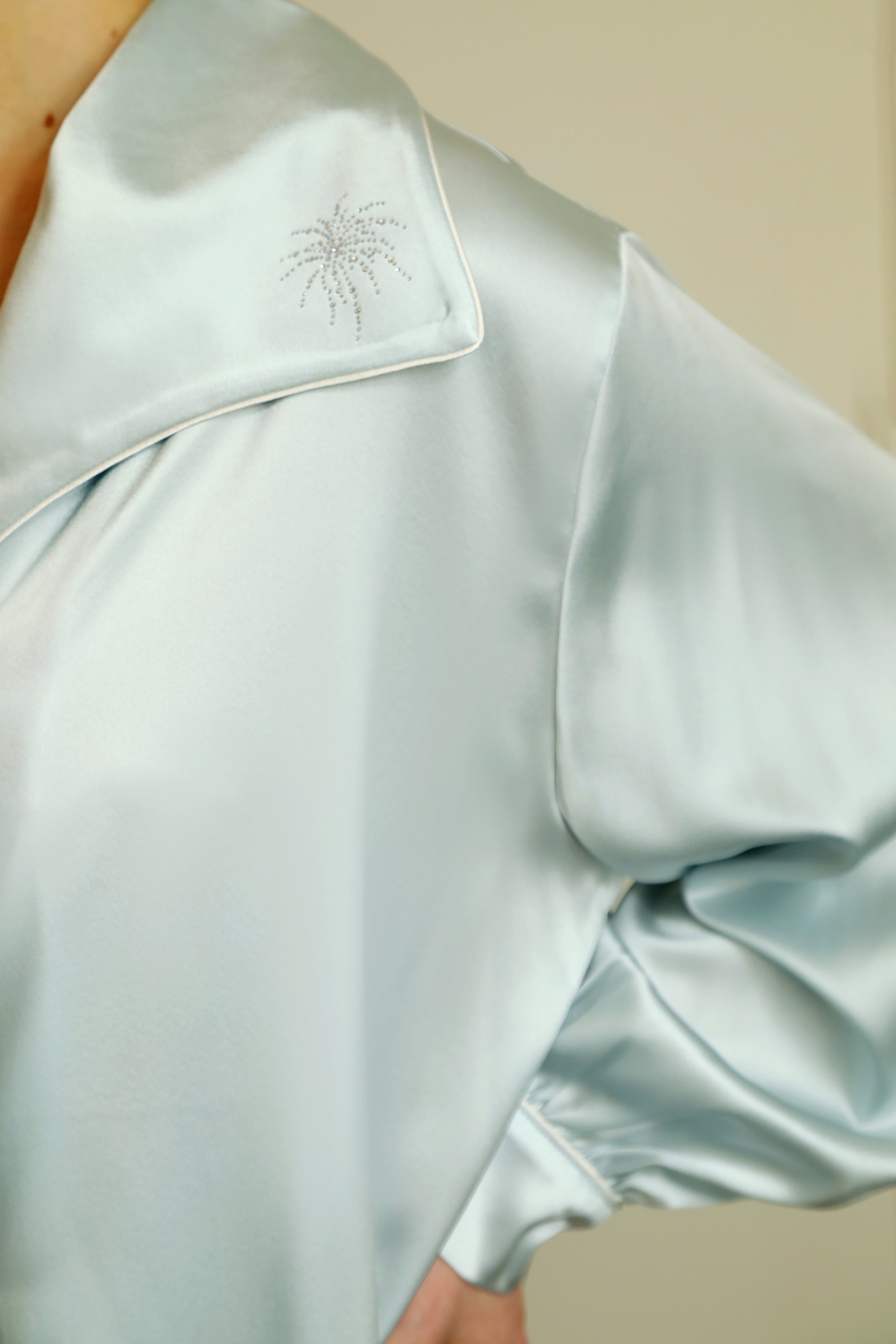 Lume  - 22 mm embroidery silk shirt dress