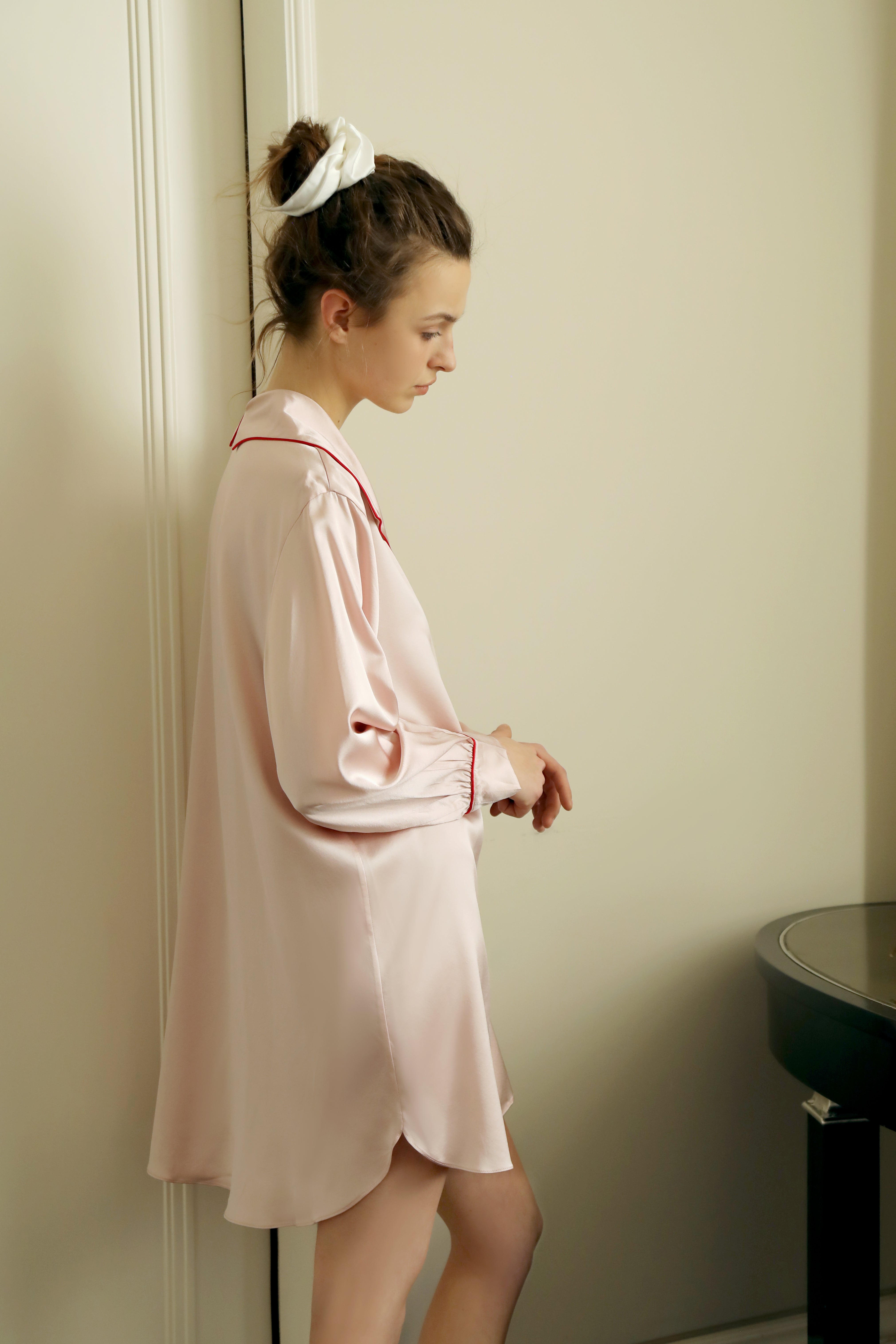 Lume  - 22 mm embroidery silk shirt dress
