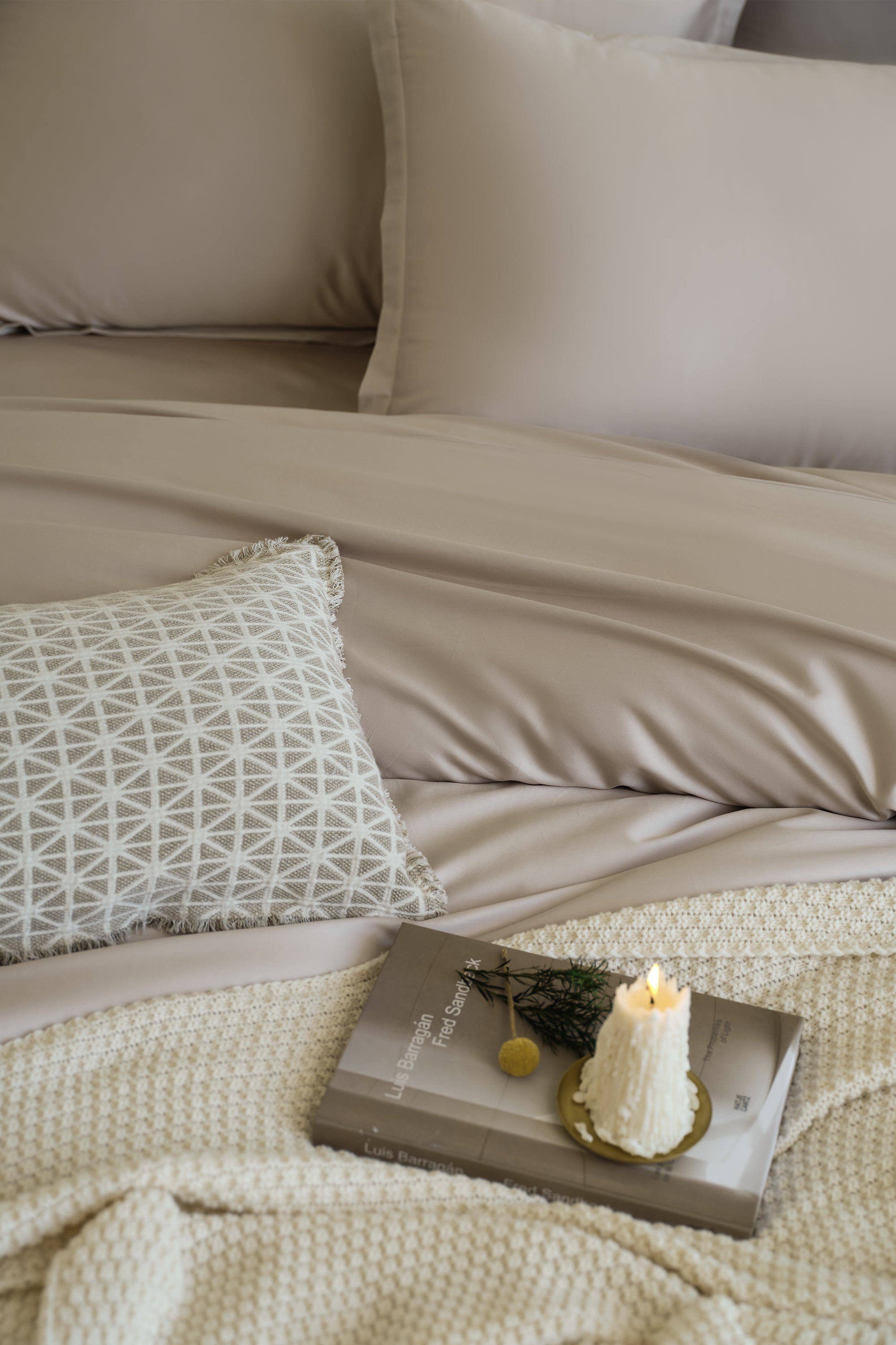 Egyptian cotton flat sheet jasmine - natural elegant shade
